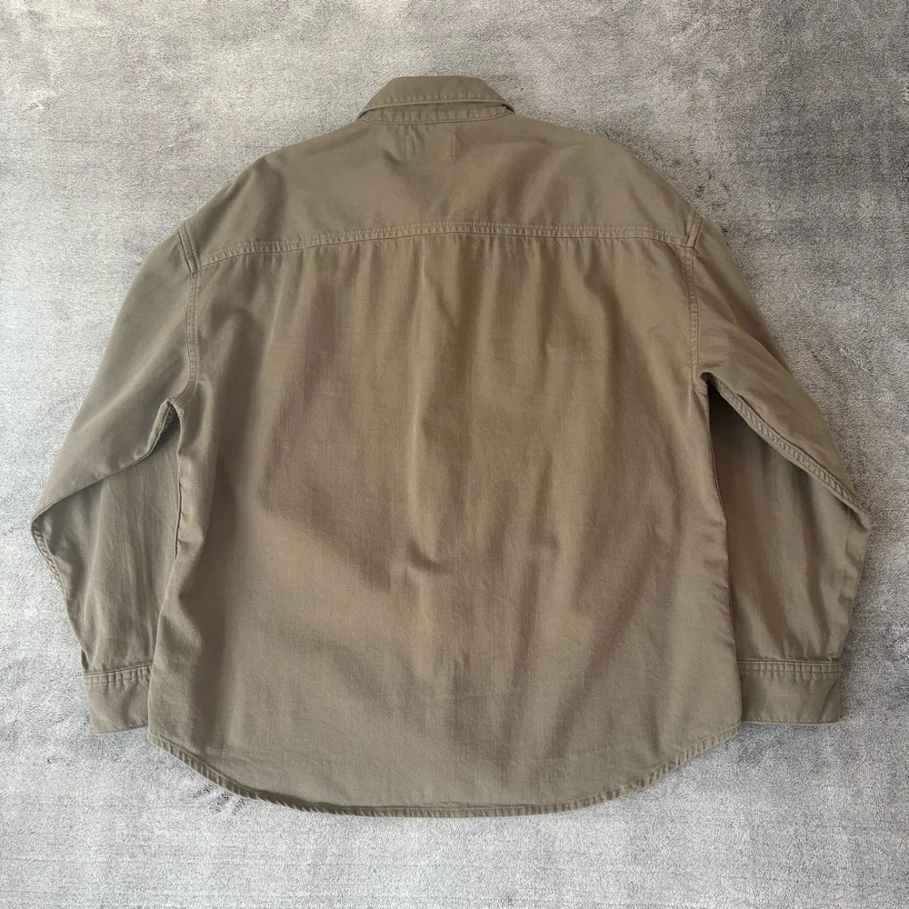 Frame Men's M Khaki Twill Button Down Shirt - Picture 6 of 14